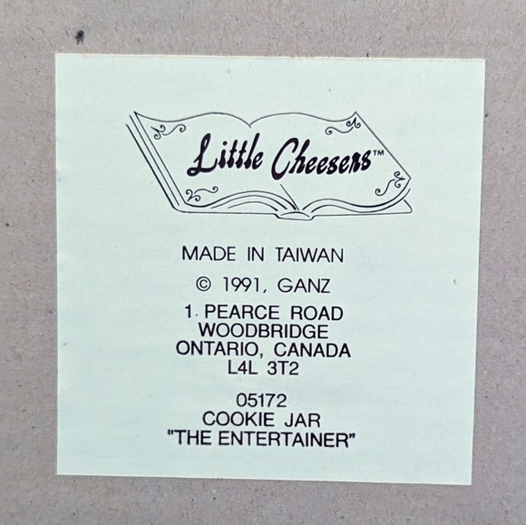 Vintage 1991 Ganz "Little Cheesers"  Musical "The Entertainer" Cookie Jar - Picture 2 of 12